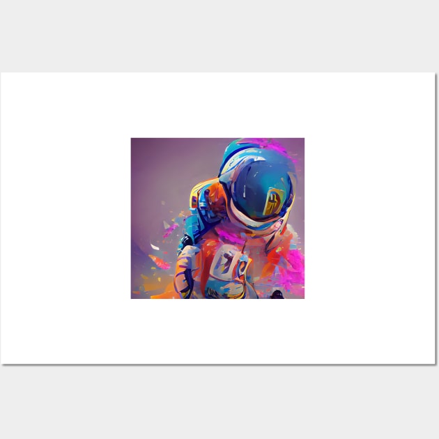 Colorful Vivid Astronaut Wall Art by Mihadom